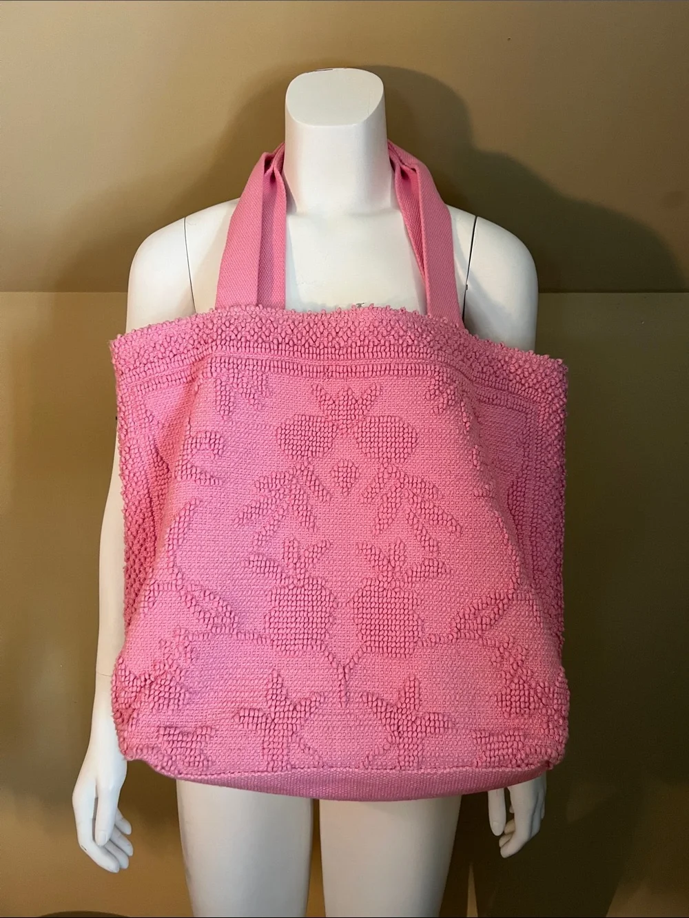 Shiraleah Pink Textured Tote Bag - Womens Beach & Casual Carryall